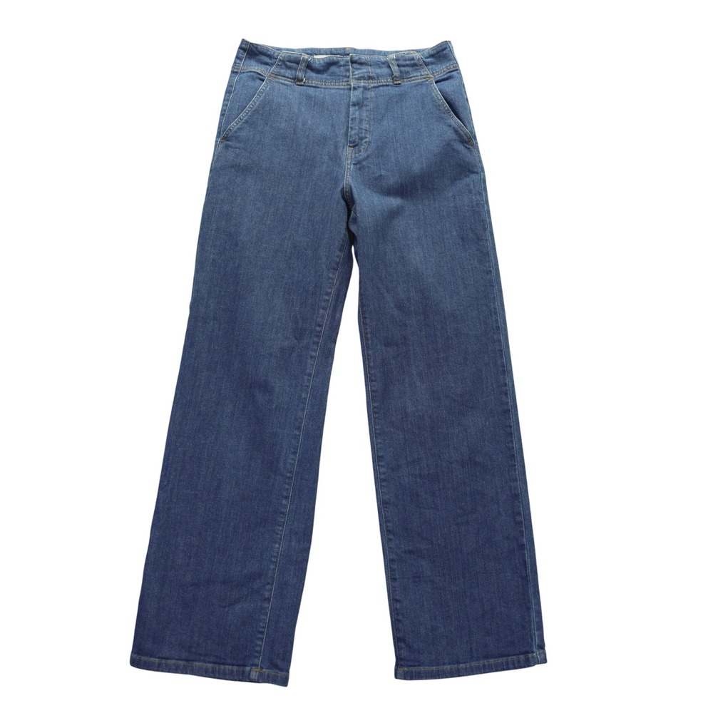 Pilcro and the Letterpress High Rise Wide Leg Jeans Blue Denim Size 30 Anthro